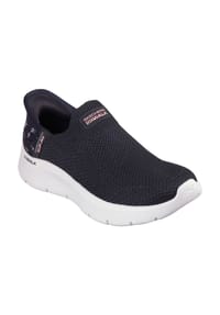 SKECHERS® - Go Walk® Flex Sneaker "Sunset Rose", dämpfend, atmungsaktiv, für Damen - BLACK TEXTILE/PINK