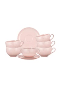 Seltmann Weiden Milchkaffeetassen mit Untertassen Amina 350 ml 6er Set - AMINA - grau