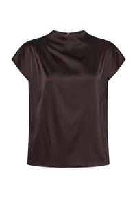 zero - Satin-Bluse mit Kragen - Chocolate Plum