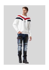 CIPO & BAXX® - Sweatshirts mit modernem Streifen-Design - BLACK