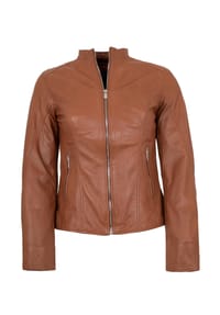 JILANI - Damen Lederjacke Lammnappa cognac - cognac