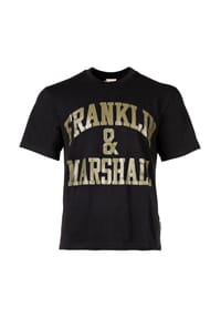 FRANKLIN & MARSHALL Herren T-Shirt - Rundhals, Baumwolle, Logodruck, Unifarben Bild 1