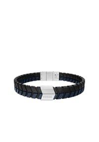 FOSSIL JEWELRY - Fossil Herrenarmband aus gewebtem, blauem und schwarzem Leder, JF04985040 - Multi