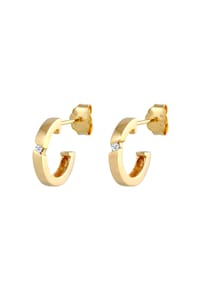 elli. DIAMONDS - Ohrringe Creole Diamant (0.03 Ct.) 585 Gelbgold - Gold
