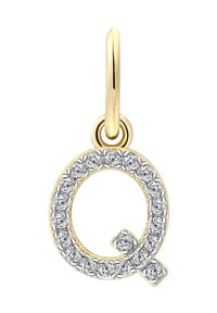 XENOX - Damen Anhänger Buchstabe Q, 925er Silber - GELBGOLD