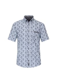 CASAMODA - Herren Freizeithemd Kurzarm gestreift Casual Fit - Hellblau
