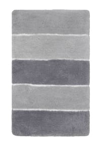 homie LIVING Badteppich Rio Marina - Weich & modern gestreift - Badteppich - grau silber