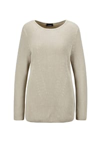GOLDNER - Kurzgröße: Figurschmeichelnder Pullover aus reiner Baumwolle - grün