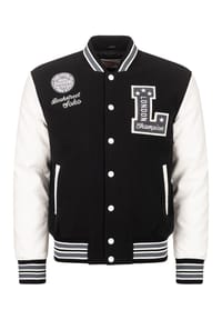 LONSDALE™ - Herren College Jacke WATERSTEIN - Black/Ecru/Grey