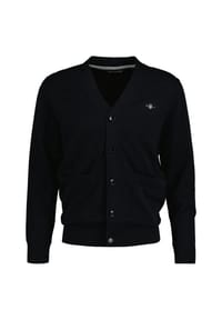 GANT - Herren Strickjacke - CLASSIC COTTON V-CARDIGAN, Knopfleiste, V-Ausschnitt, Baumwolle - Schwarz