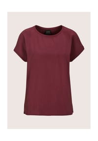MADELEINE - Fließendes Viskose-Shirt mit Jersey-Rücken - rubinrot