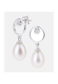 Diamant L'eternel - Ohrhänger, mit Diamant, mit Zuchtperle, 375 Weißgold - white gold