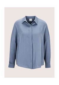 MADELEINE - Hemdbluse mit Matt-Glanz-Effekt - rauchblau
