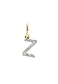 XENOX - Damen Anhänger Buchstabe Z, 925er Silber - GELBGOLD