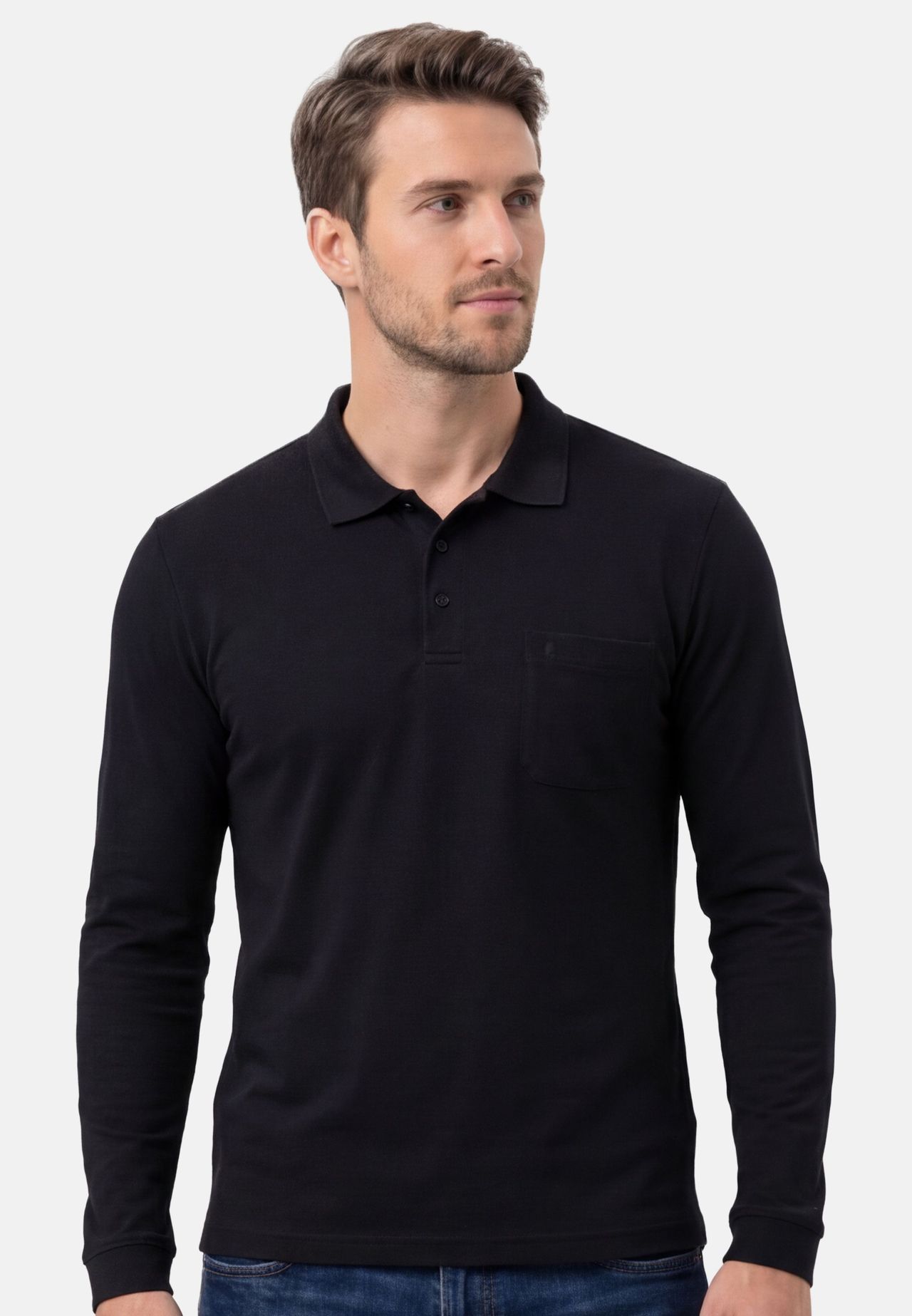 Ragman Poloshirt, Brusttasche, FüR Herren, Schwarz, Xxl