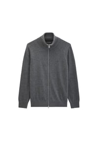 Marc O'Polo - Herren Strickjacke mit Stehkragen - Knit Cardigan, Regular Fit, Baumwoll-Schurwoll-Mix - Graumelange