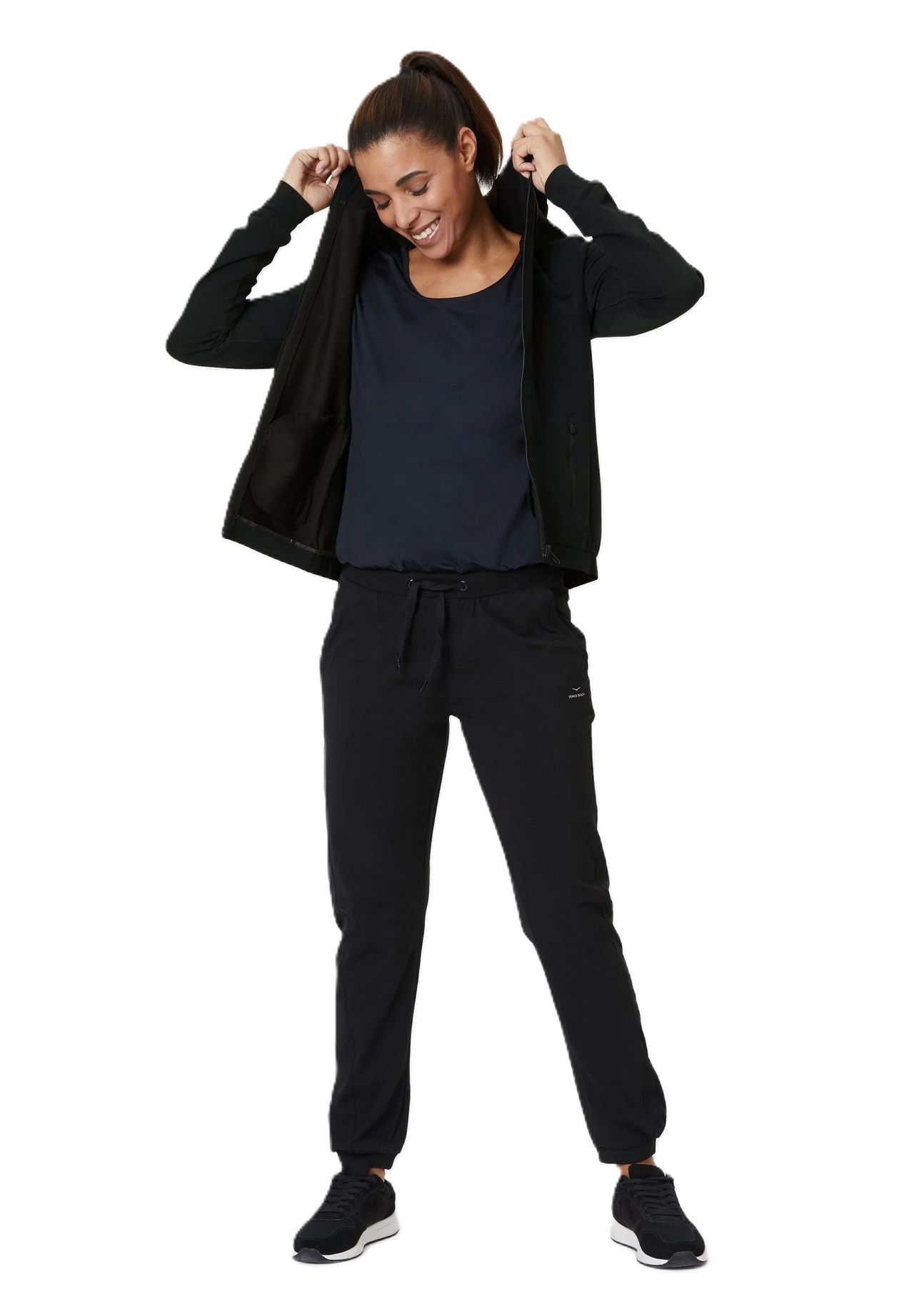 Venice Beach Sweatjacke "Kirsty", Stehkragen, Tunnelzug, FüR Damen, Schwarz, Xl