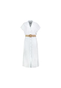 EIGHT2NINE - Kleid - stripes: white -skyway blue