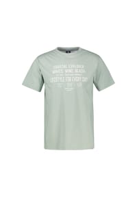 LERROS - T-Shirt aus reiner Baumwolle mit Slogan-Print, große Größen - BAY GREEN