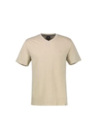LERROS - T-Shirt aus Baumwoll-Leinen-Mix in moderner 2-Tone-Optik - GRAVEL BEIGE