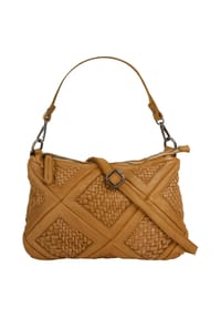 Samantha Look - Umhängetasche Echt Leder, Made In Italy - cognac