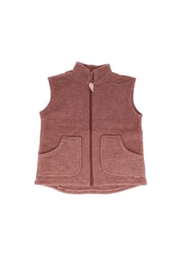 maximo® - GOTS MINI-Weste, Wollfleece  Jerseyfutter, Reißverschluss - braunmeliert