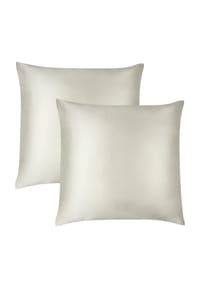 Aspero® - 2x Seiden Kissenbezüge 80x80 cm Enna - Anthrazit