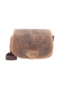 GREEN BURRY Vintage Original - Vintage Hunting Bag Umhängetasche Leder 30 cm - brown