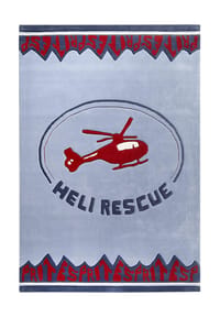 ESPRIT - Kinderteppich Heli Rescue - hochwertiger Spielteppich - blau