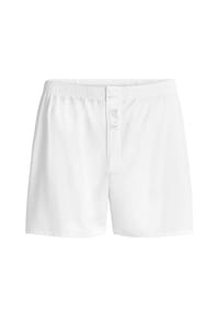 El Búho NOCTURNO® - Klassische Herren-Boxershorts, Popeline-Stoff, Baumwolle, uni - weiß