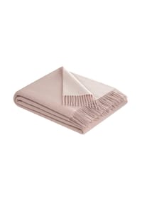 Biederlack® - Wohndecke - Plaid Fransen, Doubleface, Wolle-Kaschmir-Mischung - Dunkelgrün