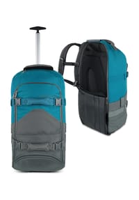normani® - Reisetasche mit Rollen und Rucksackfunktion Melano90 - Grau/Petrol
