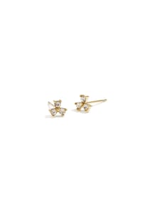 Adelia's - Ohrringe Ohrstecker mit drei Strasssteinen aus Edelstahl - goldfarben