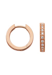 Adelia's - Damen Silber Schmuck 925 Silber Ohrringe  Creolen mit Zirkonia Ø 15,5 mm - rose