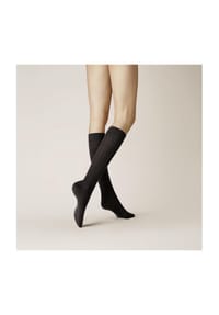 KUNERT - Kniestrümpfe Soft Wool Cotton, Rippbündchen, für Damen - 0070 BLACK