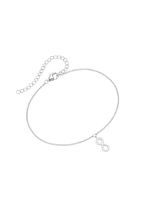SMART JEWEL® - Fusskette mit Behang Infinity, Zirkonia, Silber 925 - Silber