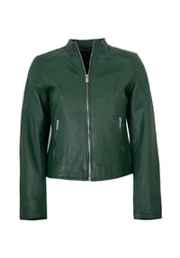 JILANI - Damen Lederjacke Lammnappa dunkelgrün - dunkelgrün