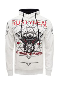 RUSTY NEAL® - Sweatshirt Rusty Neal Sweater mit rockigem Print - Grau
