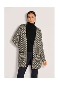 MADELEINE - Herbstcardigan mit grafischem Muster - caramel / schwarz