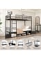 KOMHTOM Etagenbett 90x200cm & 120x200cm, Zwei Schubladen mit Rollen, Weiß+Natur Bild 9