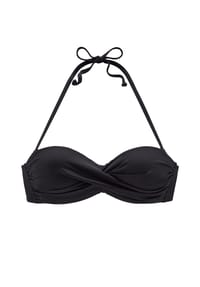 LASCANA - Simple Bügel-Bandeau-Bikini, Raffung, für Damen - BLACK