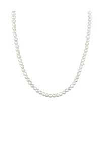KUZZOÍ - Halskette Perlenkette Muschelkernperle Weiß 925 Sterling Silber - Silber