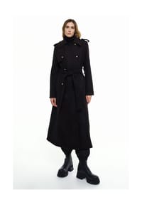 RICANO - Damen Mantel Simona, Trendiger Trenchcoat mit Gürtel und Schulterklappen - Camel