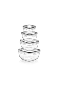 MICHELINO - Michelino Nora 4er Frischhaltedosen-Set, Quadratisch - luft- & wasserd - Grau OneSize
