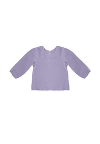 maximo® - GOTS MINI GIRL-Bluse langer Ärmel, Musselinstoff - flieder