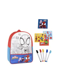 MARVEL - Spidey DIY Set Rucksack zum Gestalten für Kinder - Blau 38x31x3 cm