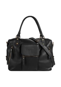 forty° - Shopper Echt Leder, Made In Italy - schwarz