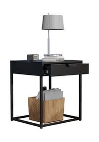 VCM. - Nachtschrank | Beistelltisch | Nachttisch |  Maße ca. H. 50 x B. 43 x T. 41 cm - Flokas S - Schwarz