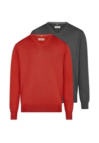 redmond - Pullover 2er Pack Basic - Schwarz