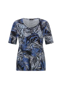 GOLDNER - Viskoseshirt mit Palmenprint - dunkelgrün / gemustert